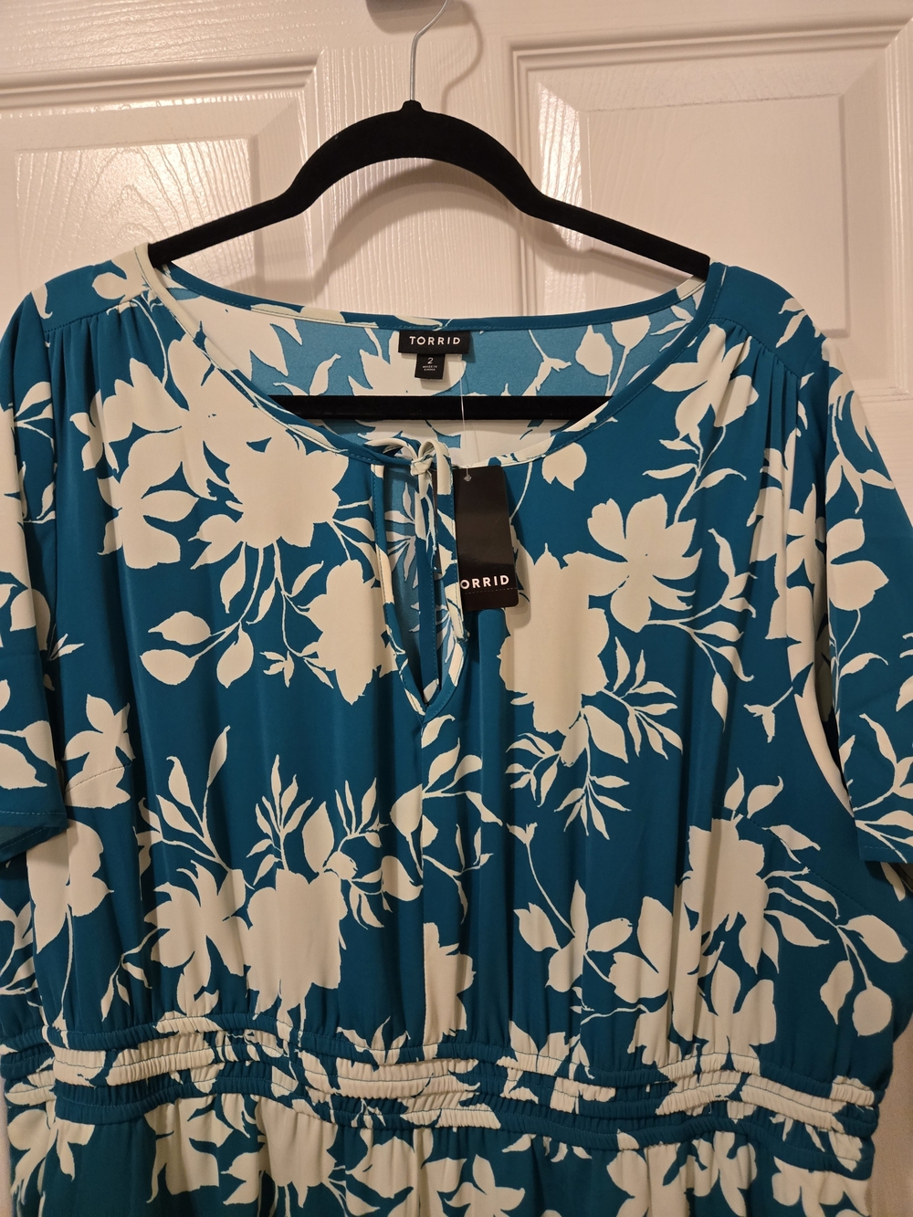 torrid Teal Floral Maxi Dress with Cream Blooms - Picture 8 of 15
